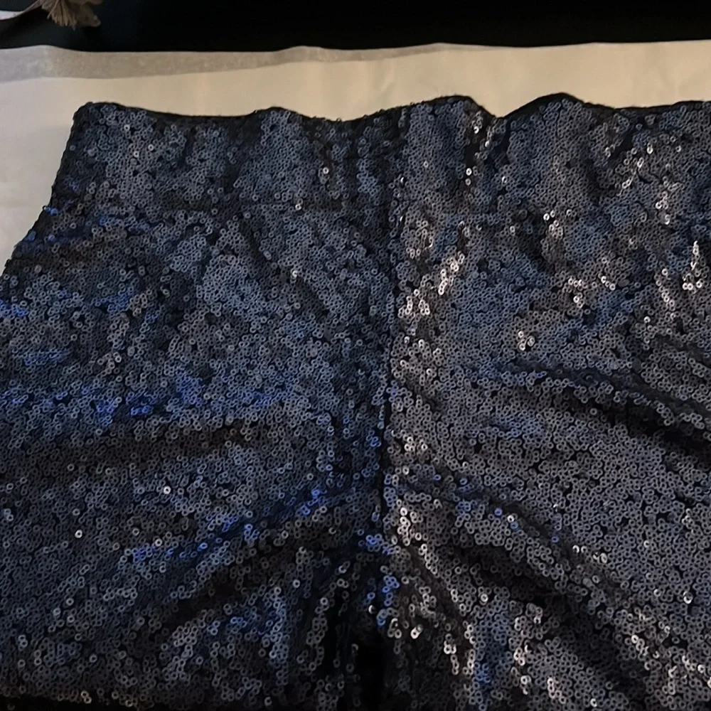 Windsor blue sequin skinny‎ stretch high waisted / high rise pants Sz S - Picture 4 of 6